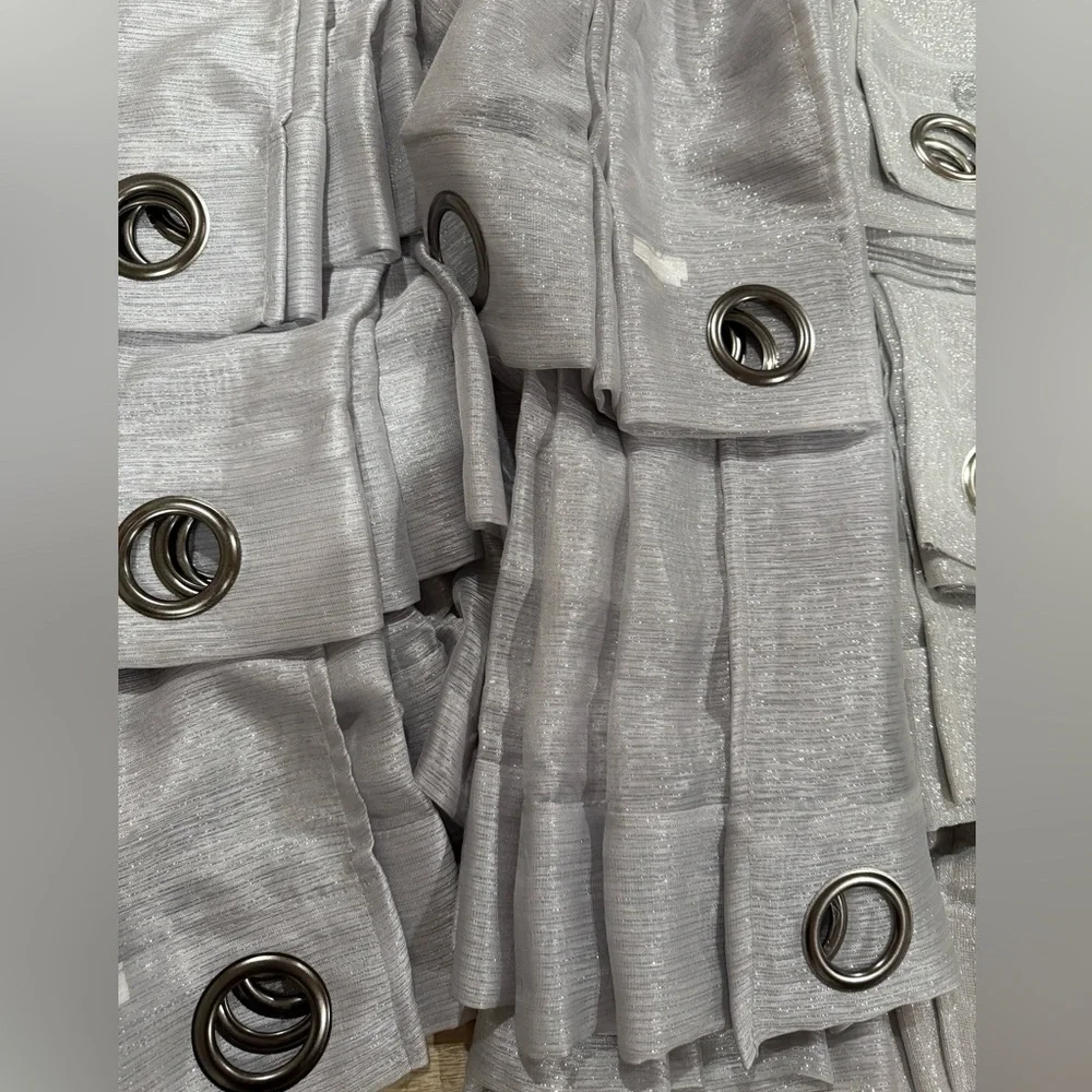 Silver sparkling Grommet Curtains